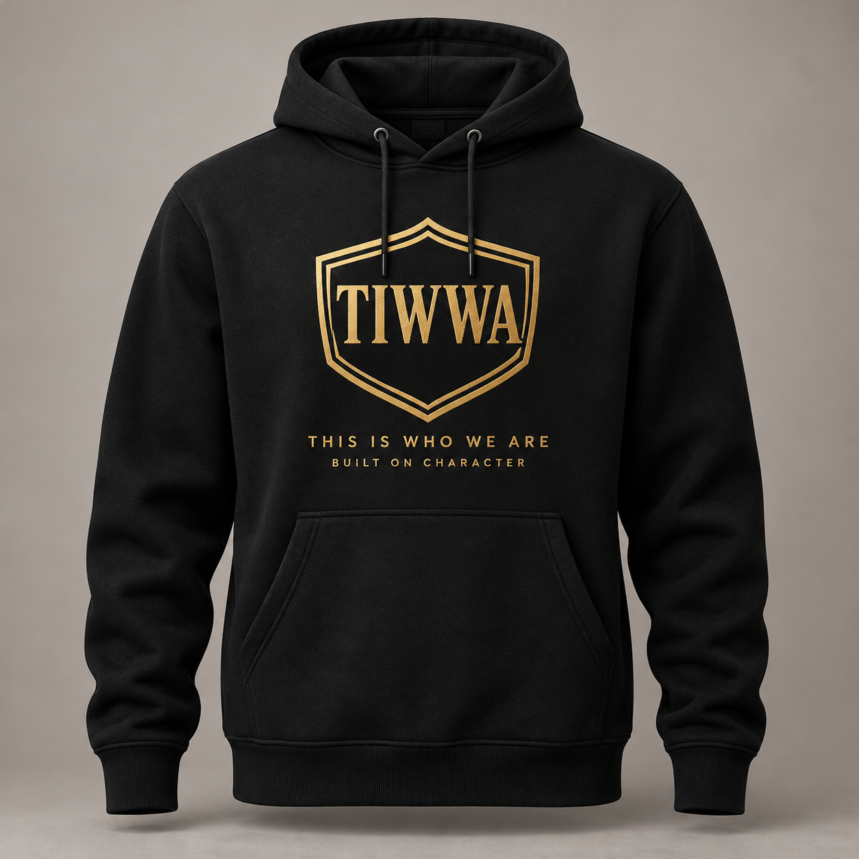 TIWWA · This Is Who We Are Hoodie Character Shield design mockup
